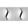 Goeco Applique da Parete Interno LED, 12W Lampada da Parete in Acrilico Design a Forma di Foglia Luce Bianca Fredda 6500k per Camera da letto Soggiorno Corridoio, Noir (Confezione da 2)