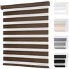 Joydeco Tenda Zebra senza fili per finestre, a doppio strato, per controllo della luce, con copertura in alluminio resistente alla luce, tende a rullo free-stop, per casa e ufficio (caffè, 91,4 x