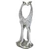 Ebros Gift Ebros Large Silver Giraffe Lovers Couple Statue 12.5 Tall Safari Savannah Standing Giraffe Husband and Wife with Heart Shaped Neck Figurine Decor