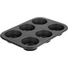Zenker Stampo Muffin/Cup Cake a 6 Impronte Ø7cm, Black Metallic, Rivestimento Antiaderente (Colore: Nero), quantità: 1 Pezzo