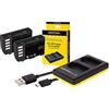 pabuTEL-Bundle 3in1 Set per la Panasonic Lumix G gh5/DC-gh5 - 2 Premium Batteria per DMW-BLF19 (2000 mAh) + doppio caricatore (consente di caricare 2 Batterie ricaricabili via USB LAN Su Una volta)