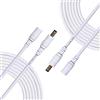 Liwinting 2pcs 5m Cavo di Prolunga DC Maschio a Femmina Cavo di Alimentazione del Connettore 12V 5,5 mm x 2,5 mm per Adattatore di Potenza, Fotocamera CCTV Potenza e più - Bianco