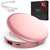 AlsterPlus+ Regalo Per Donna - Powerbank Comspecchio a Led Per Iphone Samsung - Regalo Di Compleanno - Regalo Di San Valentino - Regalo Per Sorella - Regalo Per Migliore Amica - Regalo Per Mamma (Oro Rosa)