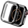 Yolovie Custodia Bling compatibile con Apple Watch Serie 9, 8, 7, 45 mm, con diamanti e strass, da donna, telaio protettivo rigido in policarbonato per iWatch 45 mm, nero