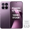 XIAOMI 17T Pro,Smartphone 12+512GB,Display Eye-Care da 6,83 a 144Hz,Batteria al silicio-carbonio da 7000 mAh (tip),Teleobiettivo Leica 5x,HyperCharge da 100W,Deep Violet,Included Bianco Headphones
