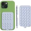 Octobuddy Custodia per telefono in silicone con ventosa su entrambi i lati - Supporto staccabile per selfie e video a mani libere, compatibile con iPhone e Android - 6,3 x 9,5 cm, celeste