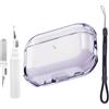 Teyomi Custodia Trasparente compatibile con Airpods Pro 3 con cinturino da polso, Cover per Airpods Pro 3, Custodia Protettiva per Airpods Pro3 Generazione, Supporta la ricarica wireless(Viola)