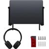 JEMACHE Supporto da parete in alluminio rigido, per MacBook Air, Pro, superficie, iPad, tablet con gancio per cuffie (nero)