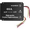 Klanata Convertitore di tensione da 24 V a 12 V 600 W 50 A - Adattatore di alimentazione audio per camion e regolatore riduttore per auto, SUV, autobus - Trasformatore step down con (60A)