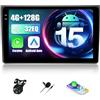 Zomolither 4+128G Android 15 Autoradio con Wireless Carplay & Android Auto con 9'' Incell Touchscreen per Audi A4 S4 RS4 B6 B7 8E (2000-2009) con 32EQ/GPS/AHD Retrocamera/Bluetooth+WiFi/SWC/RDS+MIC