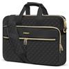 MOSISO 17-17,3 Pollici Borsa Porta Tracolla PC Laptop,Valigetta per Donne&Uomini,Quadrato Trapuntato Borsa Porta Computer Ufficio Viaggi Affari con 3 Tasche&Cinturino,Nero