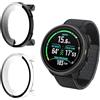 Funrae Custodia Compatibile con Suunto Nautic S [2 Pezzi], Cover Protettiva Telaio Rigida PC [Con Vetro Temperato] HD Clear Anti-Graffio Protezione Case - Trasparente&Nero