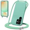 LIUKM Custodia per Samsung Galaxy S26 Ultra con Corda, Cover in Silicone Liquido con Collana e Cintura Morbida in TPU Antishock, Cover per Samsung Galaxy S26 Ultra - Verde