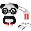 GARRULAX USB 3.0 Flash Drive, Impermeabile Silicone Ad Alta Velocità USB 3.0 Data Storage Drive Memory Stick Pen Disk Pendrive con OTG Tipo C Adattatore