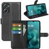 JIUNINE Cover per Motorola Moto G06, Custodia Portafoglio Libro in Pelle Sintetica Antiurto Cover Flip Case con [Carta Fessura] [Supporto Stand] [Fibbia Magnetica], Nero