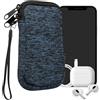 kwmobile Custodia in Neoprene con Zip per Smartphone S - 4,5 - Astuccio Portacellulare a Sacchetto con Cerniera - Borsa in deep ocean/nero