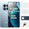 XIAOMI REDMI Note 15 Pro 5G Smartphone 8+256GB, Schermo 6,83 1.5K AMOLED, MediaTek Dimensity 7400-Ultra, Fotocamera da 200MP, Batteria da 6580mAh, Blu Glacier, Included Smart Earphone