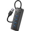 iDsonix Hub USB 3.0, hub USB a 4 porte per laptop, adattatore multiporta splitter USB da 5 Gbps, hub per cavo di prolunga USB per PC, desktop, Xbox, unità flash, HDD, console, stampante, tastiere