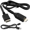 Quonex Adattatore PS1/PS2 a HDMI con cavo AV da 1 m, convertitore da PS1/PS2 a HDMI video audio 720P 1080P, segnale stabile senza perdita, plug and play per console di gioco retrò, compatibile con TV HD