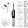 Ganbary 4 Paia Gommini compatibili con Airpods Pro/Airpods Pro 2 con Foro per Riduzione del Rumore, Kit di Pulizia 3 in 1, Scatola di Conservazione Portatile a Quattro Scomparti - M