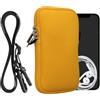 kwmobile Custodia in Neoprene con Zip per Smartphone - Portacellulare a Tracolla - Porta Cellulare da Collo Universale - Borsa Cover Telefono miele