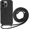 FERLAN Custodia per Xiaomi Redmi 14C Cover con Cordino,Nero Silicone Antiurto TPU Morbido Case Corda Collana Necklace Regolabile Stylish con Catena Ultra Sottile Cover per Xiaomi Redmi 14C,Nero
