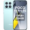 XIAOMI POCO F8 Pro-Smartphone da 12+256 GB,tripla fotocamera da 50 MP con OIS, schermo AMOLED da 6,59 120 Hz,Snapdragon 8 Elite,Hypercharge 100 W,blu