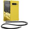 kwmobile Custodia Compatibile con Google Pixel 7 Pro Cover - Back Case in Silicone TPU - Protezione Smartphone con Cordino - giallo radiante