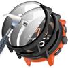 Acadey 2 pezzi Custodia rigida compatibile con SUUNTO Run con pellicola protettiva,9H Durezza Hart PC Case sottile in vetro temperato per Smart, 2 Nero