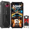 Ulefone Armor X13 Telefono Indistruttibile Android 15, 50 MP+24 MP Visione Notturna, 12 GB+64 GB ROM/SD 256 GB, Display 6.52 HD+, 6320 mAh, Smartphone Rugged 4G Dual SIM/NFC/Fingerprint/Face ID/GPS