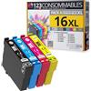 123CONSOMMABLES - 16XL - Confezione di 4 cartucce d'inchiostro compatibili con Epson Workforce WF-2750 WF-2760 WF-2660 WF-2650 WF-2630 WF-2540 WF-2530 WF-2510 WF-2010