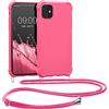 kwmobile Custodia Compatibile con Apple iPhone 11 Cover - Back Case in Silicone TPU - Protezione Smartphone con Cordino - rosa shocking