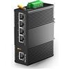 mokerlink Switch Ethernet su Guida DIN Industriale Gigabit a 5 Porte, capacità di commutazione 14 Gbps, Switch di Rete IP40 (da -40 a 185 °F), con Alimentatore