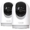 CALEX Telecamera di Sicurezza Intelligente, Telecamera PTZ da Interno 2K con Auto Tracking, Visione Notturna, Rilevamento del Movimento, Controllo tramite App, Audio Bidirezionale, 2-pack