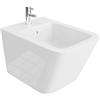 LAVITA Bidet universale da parete Lago con foro per rubinetto e protezione per troppopieno in ceramica, per il montaggio a parete, igienico e facile da pulire, 34 x 48,5 x 32,5 cm
