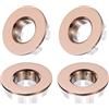 QUARKZMAN 4 Pezzi Anelli Di Troppo Pieno Per Lavello, Rifinitura Per Lavandino Bagno Cucina Vasca Anello Di Troppo Pieno In Ottone Cavo Rotondo Copertura Foro Di Scarico (Rosa Oro)