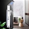 Zamery Pannello Doccia Idromassaggio per Vasca con 5 In 1 Funzioni LED Colonna Doccia Set in 304 Acciaio Inox Con Display LCD, Miscelatore Vasca Da Bagno, Soffione Doccia A Cascata Argento