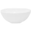 LuxeBath Lavabo in Ceramica Bianca Lucida Ø 28 x 11,6 cm Ciotola Lavandino da Appoggio Rotondo Moderno Bacinella Lavamani per il Bagno e Toilette Lavello con Scarico Standard