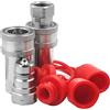Rtauhife Filettatura NPT da 3/8 di Pollice ISO7241-1A Attacchi Idraulici Set di Accoppiatori Idraulici per Trattori con Cappuccio Antipolvere