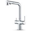 Ari VENOM Pull-Out - Rubinetto da cucina a 3 vie, con doccetta estraibile, tubo separato per acqua potabile filtrata, beccuccio girevole a 360°, 2 tipi di getto, cartuccia in ceramica, corpo in ottone