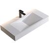 Bernstein Lavabo sospeso rettangolare PB2049 di colata minerale (Solid Surface) - 90 x 45 x 12 cm - bianco opaco