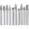 Bestgle Set di 10 frese rotative in carburo di tungsteno per alluminio, manico da 6 mm per utensili rotanti Strumento Stampa Foratura Double Cut