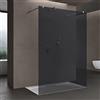 doporro Box Doccia Walk-In 110x200cm, Parete Doccia Anticalcare in Vetro Trasparente 8mm con Bracci Sostegni Telescopici in Acciaio MMBR3