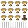 Qzakce Manopole per Armadi Vintage Pomolo per Mobili 30mm Rotondi Pomelli per Porte con Viti per Cassetti Armadietti Porte Cassettiere Credenze 12 Pezzi Antichi Ottone