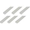 Alberts Set di 6 profili angolari | alluminio anodizzato argento | 2000 x 25 x 15 mm