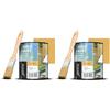 JOVIRA PINTURAS Chalk Paint - Vernice gessata all'acqua opaca + Pennello speciale per legno. Rinnovate i vostri mobili con creatività. (750 Millilitri, Senape + Pennello) C-13-K (Confezione da 2)