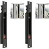 Amig - Chiusura da incasso per finestre e porte scorrevoli in alluminio - Serratura a gancio da incasso - Misure: 174 x 23 mm - Colore: Nero - Bordo squadrato - Installazione con viti