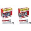 Fischer 50 Tasselli Duopower con Vite, 5 x 25 mm, per Muro pieno, Mattone Forato, Cartongesso, 544015 & 10 Tasselli Duopower con Vite, 10 x 50 mm, per Muro pieno, Mattone Forato, Cartongesso, 544018