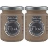 FLEUR DESIGNER'S PAINT | Pittura ad Acqua, Effetto Gesso Naturale, Extra Opaca, Fleur Chalky F17, Colore Chocolate Wish, Made in Italy, Formato da 130 ml (Confezione da 2)
