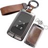Jinhon Custodia portachiavi in pelle adatta per Dacia Duster Jogger Sandero Stepway R-enault 5 E-Tech EV Austral Clio Espace Talisamn Custodia protettiva portachiavi marrone